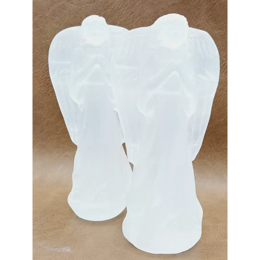 🤍✨ Selenite Angel Carving – Divine Protection Clarity and Peaceful Energy! 🕊️ - Carvings