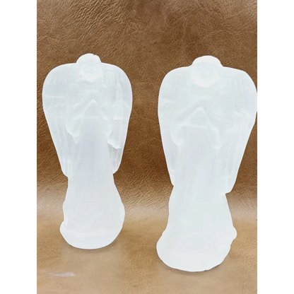 🤍✨ Selenite Angel Carving – Divine Protection Clarity and Peaceful Energy! 🕊️ - Carvings