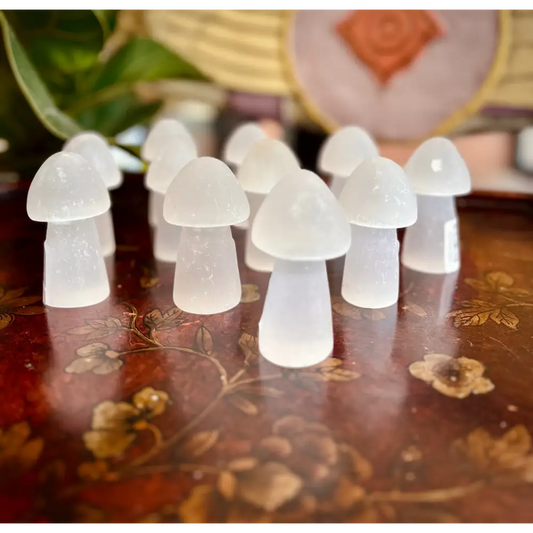 Selenite Mushroom - Carvings