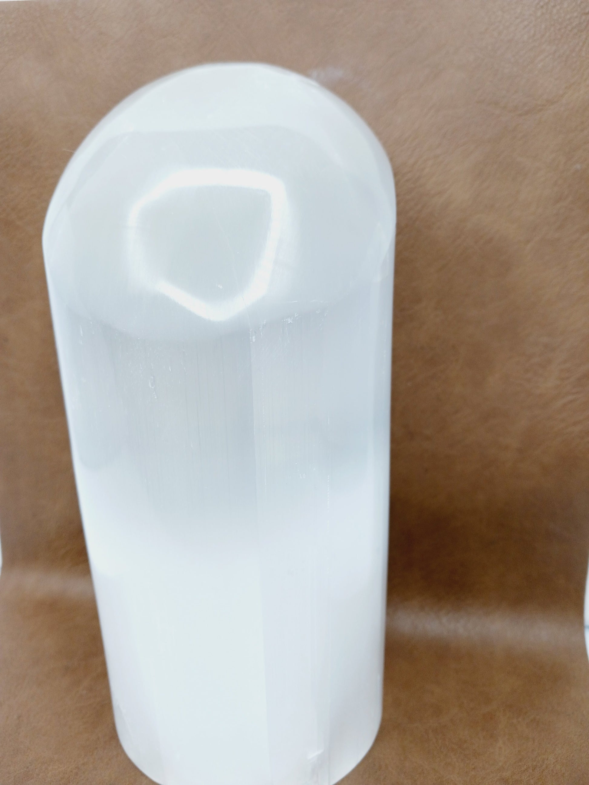 🤍✨ Selenite Smooth Pillar with Rounded Top 6’’ – Radiant Clarity Cleansing and Lighted Display Magic! 🌙 - Free Forms