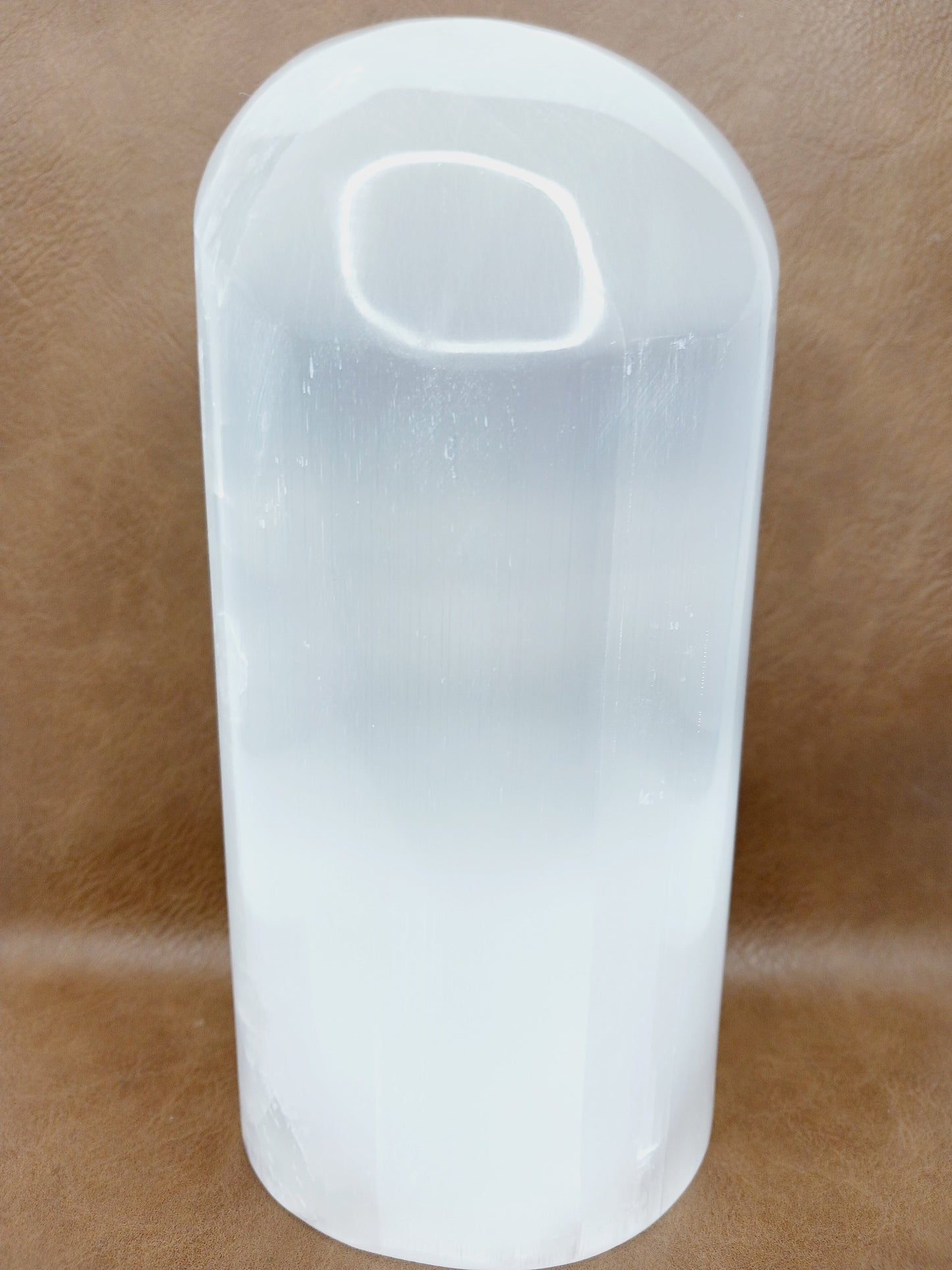 🤍✨ Selenite Smooth Pillar with Rounded Top 6’’ – Radiant Clarity Cleansing and Lighted Display Magic! 🌙 - Free Forms