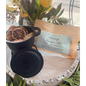 Serenity Simmer Pot Blend with dried lemon slices, eucalyptus leaves, and pink Himalayan salt, arranged on a white background. Perfect for creating a fresh and calming home aroma.