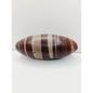 Shiva Lingam stones, polished with natural earthy patterns, available in sizes 1" to 8", displayed on a white background.