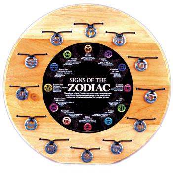♈🌙 Signs of the Zodiac Metal Pendants on Leather Cord (1’’) – All 12 Astrology Signs Celestial Style and Personalized