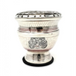 Silvertone Peacock Carved Brass Screen Charcoal Burner w/Coaster - Incense & Burners