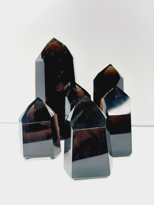 Smokey Ice Obsidian (Apache Tears) - Towers