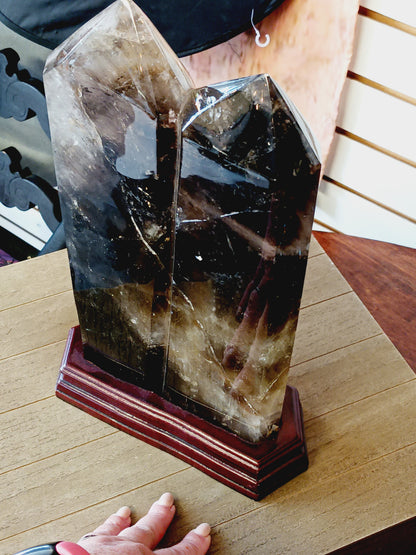 🤎✨ Smokey Quartz Double Point – Grounding Protection and Energy Flow 🗼 - Towers