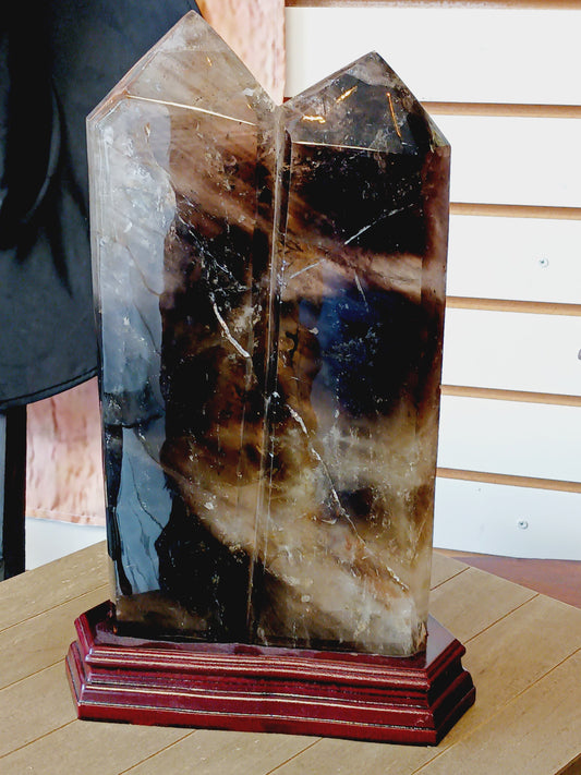 🤎✨ Smokey Quartz Double Point – Grounding Protection and Energy Flow 🗼 - Towers