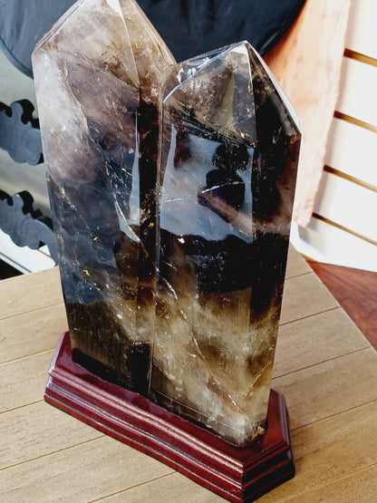 🤎✨ Smokey Quartz Double Point – Grounding Protection and Energy Flow 🗼 - Towers