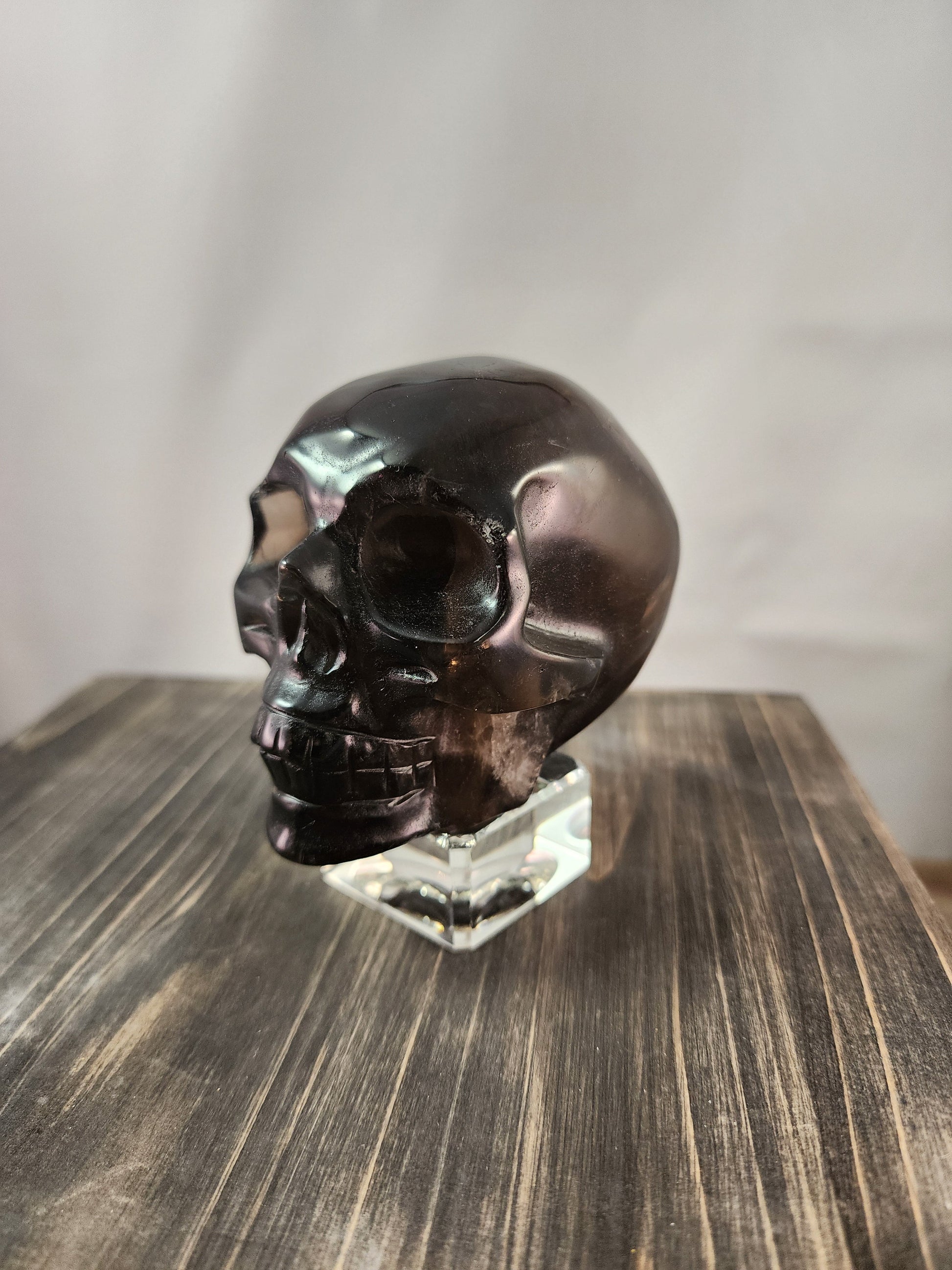 💀🌌 Smoky Quartz Skull 4’’ – Grounding and Spiritual Shield 🌌💀 - Carvings