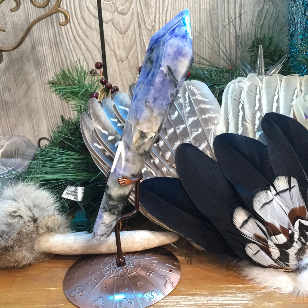 Sodalite Scepter on Astrology Stand - 6 - Towers