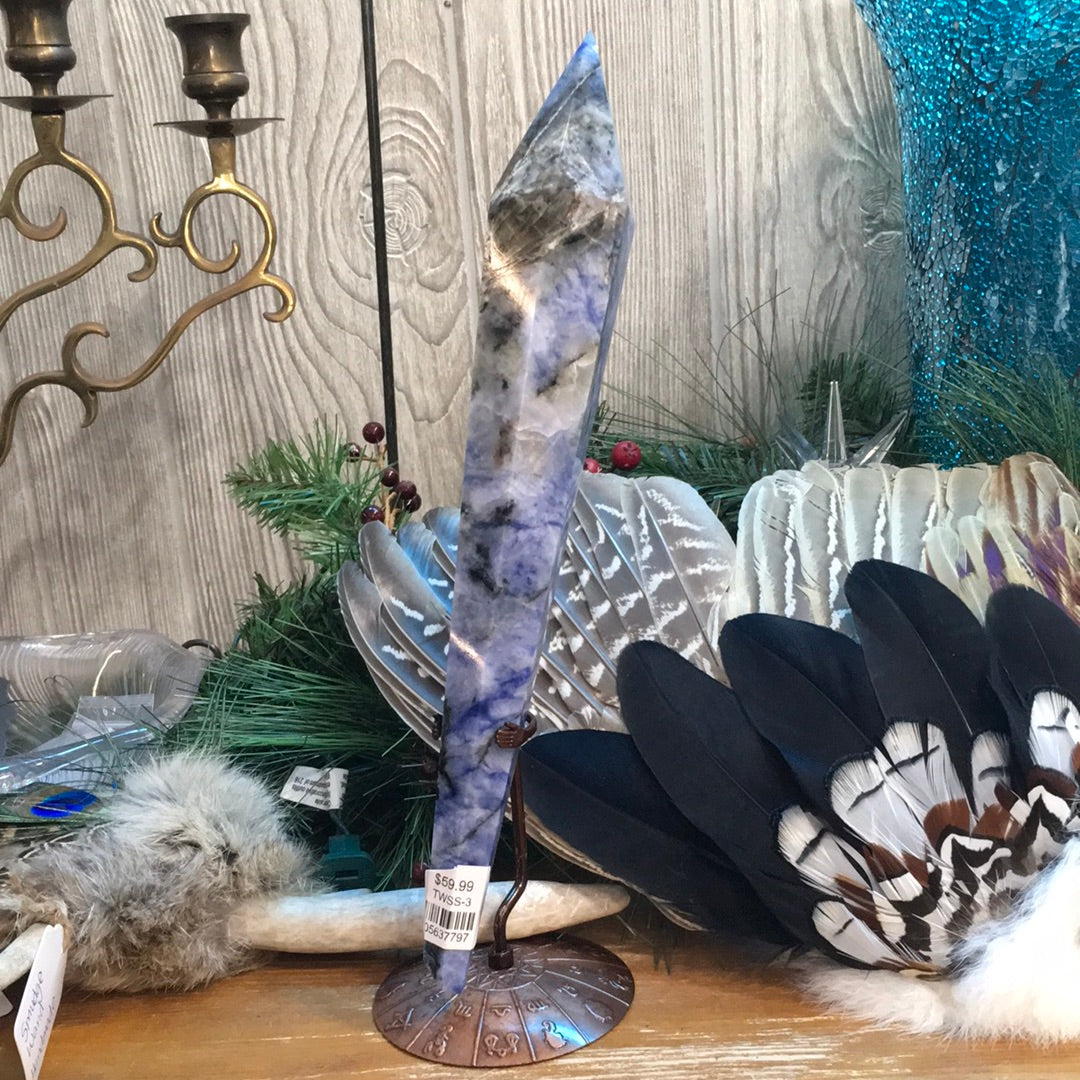 Sodalite Scepter on Astrology Stand - 3 - Towers