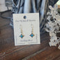 Sterling silver square earrings featuring vibrant turquoise stones, displayed on a white background. Perfect for protection, wisdom, and Southwestern style.