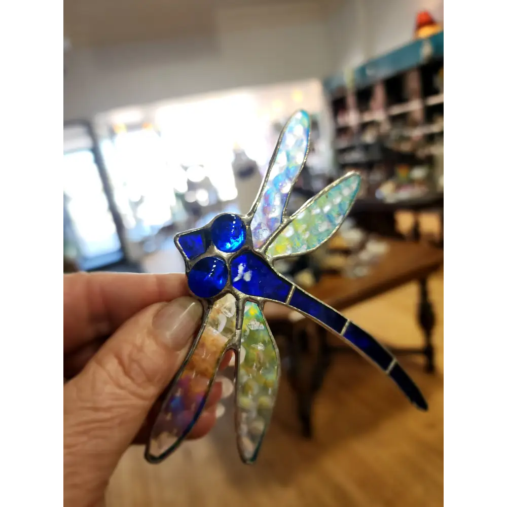🐉 Stained Glass Dragonflies - 4.5’’ 🌈 - Blue - Home Decor