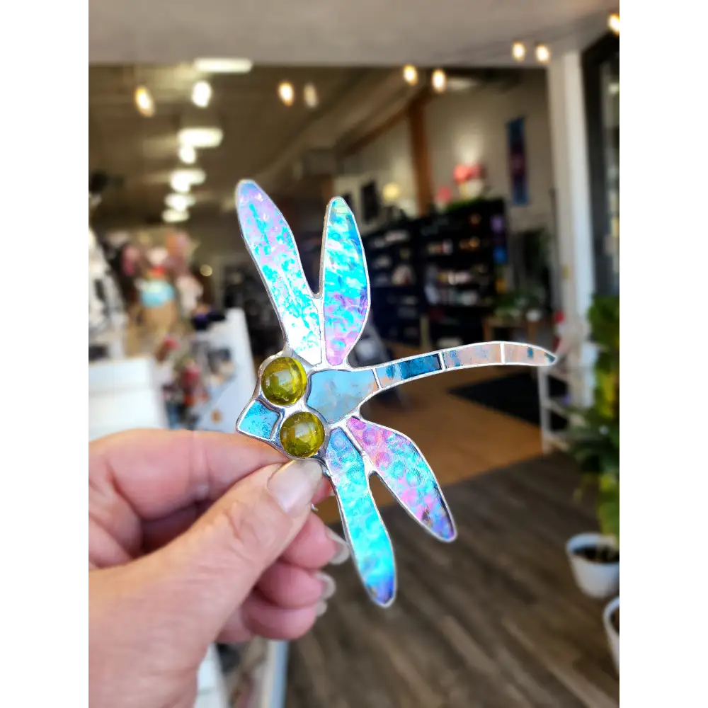 🐉 Stained Glass Dragonflies - 4.5’’ 🌈 - Teal - Home Decor