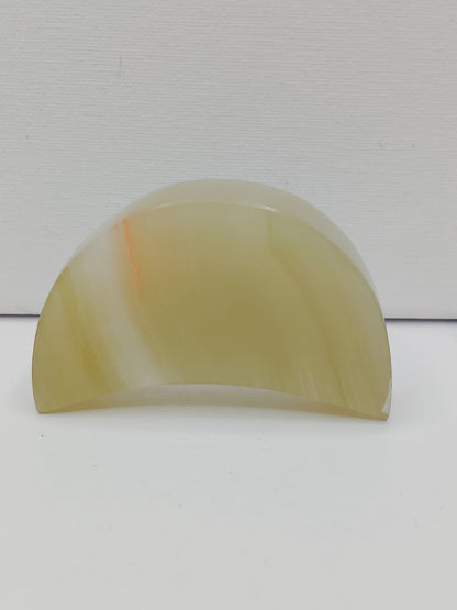 🌙⭐ Star and Moon Carvings – Dream Manifest and Illuminate Your Path ✨ - Green Banded Onyx Moon - 3.25’’