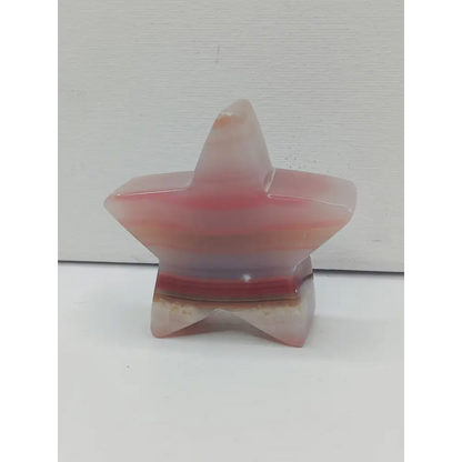 🌙⭐ Star and Moon Carvings – Dream Manifest and Illuminate Your Path ✨ - Pink Calcite Star - 2.5’’