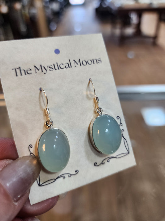 ✨ Sterling Silver Blue Chalcedony Earrings ✨ - Jewelry