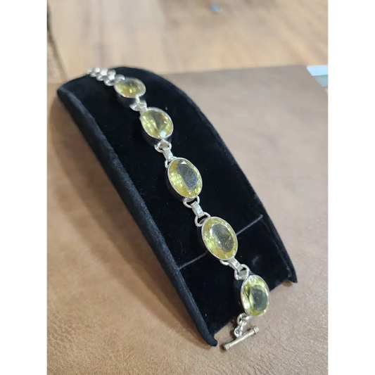 Sterling Silver Bracelets with Metaphysical Elegance ✨ - Lemon Topaz - Jewelry