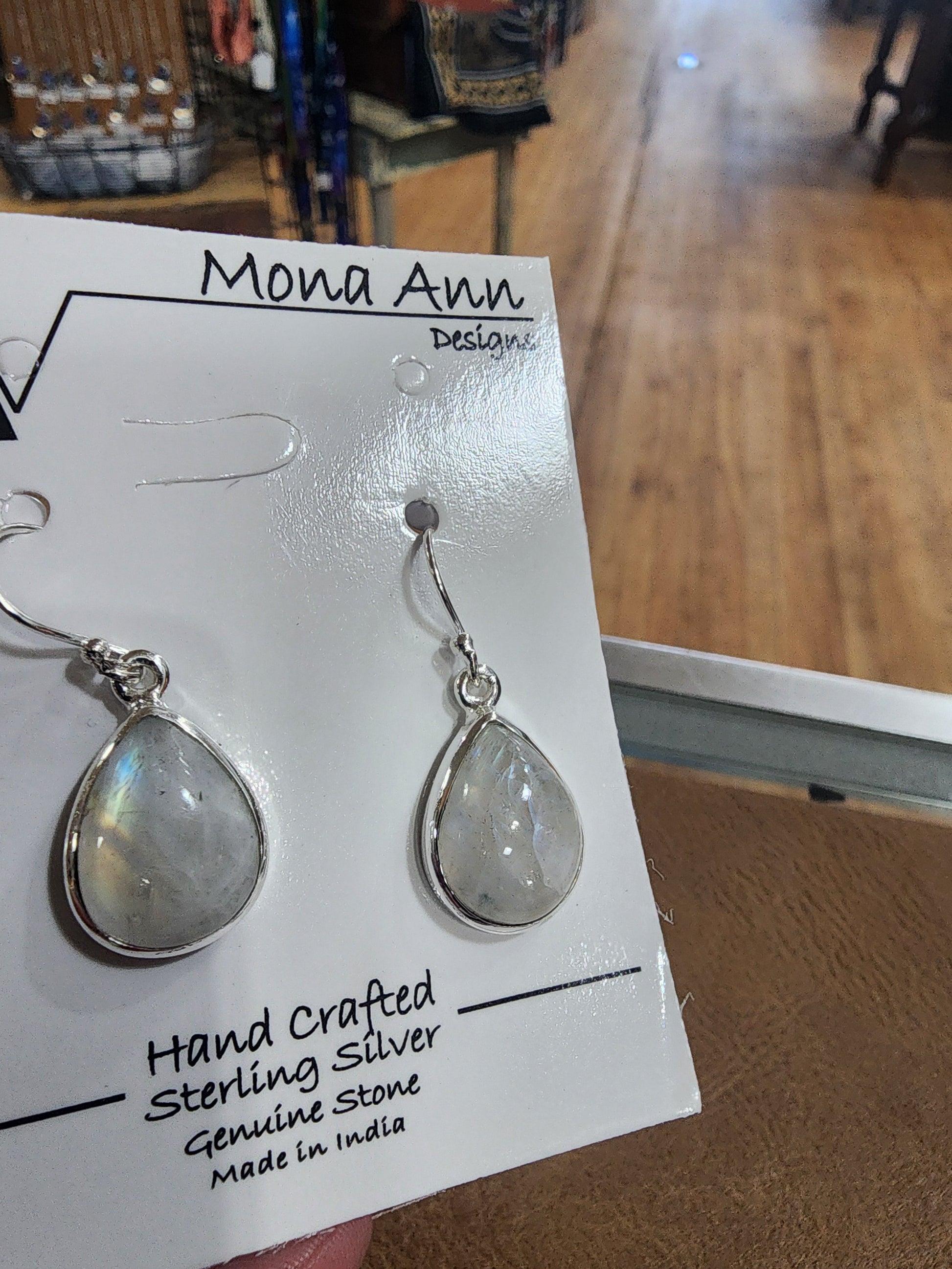 🌙✨ Sterling Silver Rainbow Moonstone Teardrop Earrings – Divine Feminine & Lunar Magic! 💎 - Jewelry