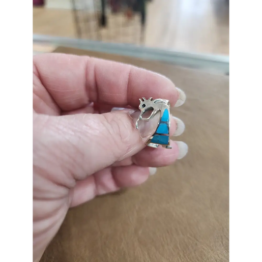 ✨ Sterling Silver Rings ✨ - Mens Kokpeli Size 9 inlaid Turquoise - Jewelry
