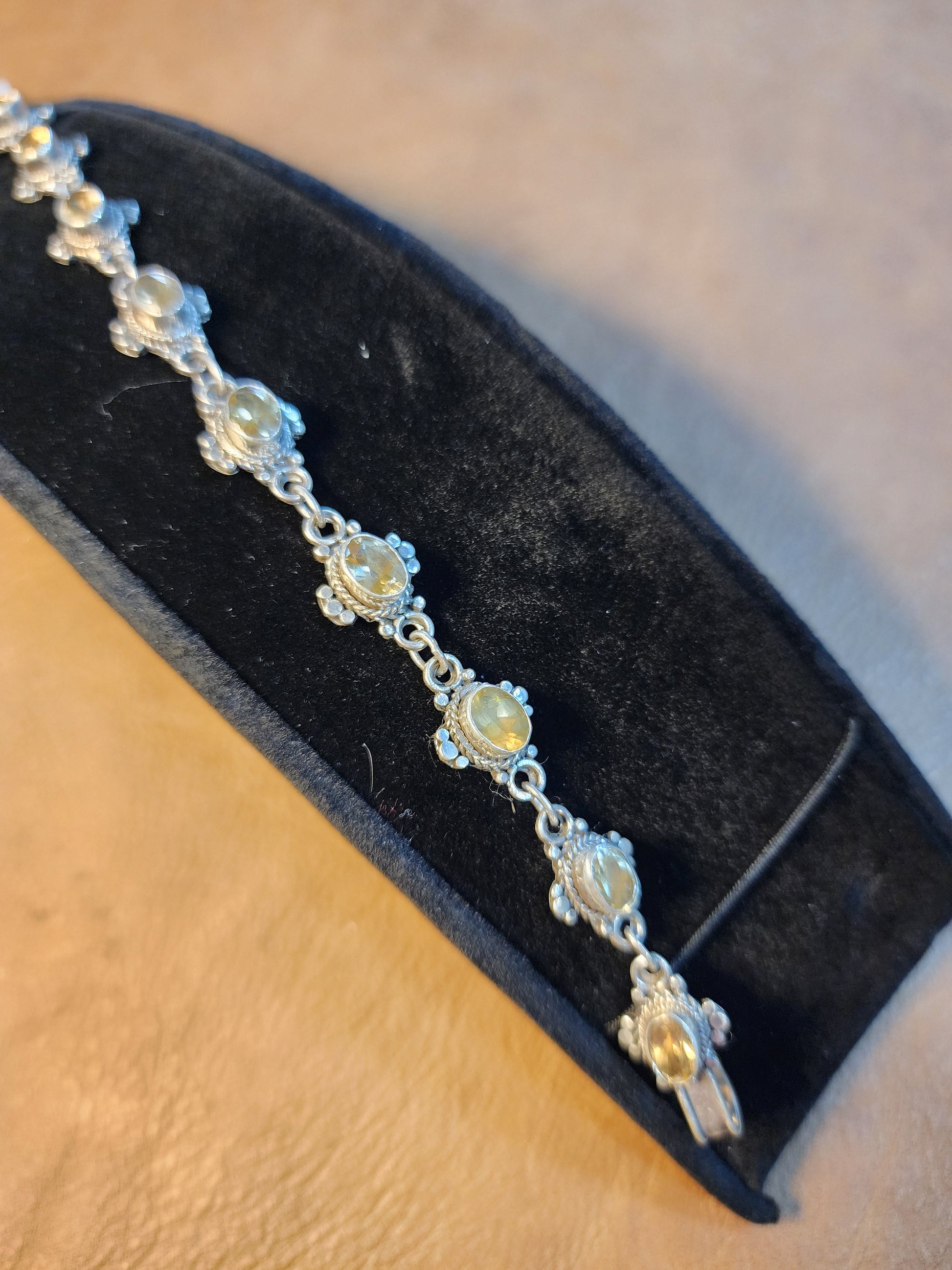 ✨ Sterling Silver Smoky Citrine Filigree Bracelet ✨ - Jewelry