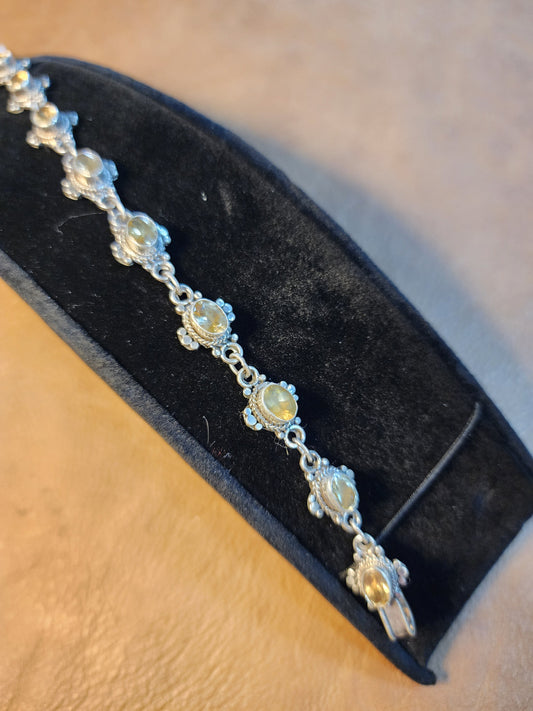 ✨ Sterling Silver Smoky Citrine Filigree Bracelet ✨ - Jewelry