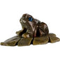 Stone Carved Animal Spirit Guides - Frog On Leaf - Carvings