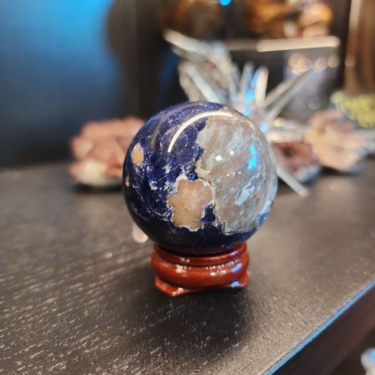 🌅🔵 Sunset Sodalite Spheres (Sunstone and Sodalite) – Joy Insight and Balanced Energy! 🔵🌅 - 11 - Spheres