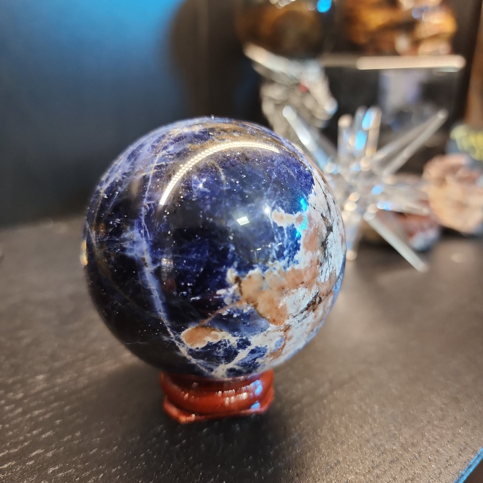 🌅🔵 Sunset Sodalite Spheres (Sunstone and Sodalite) – Joy Insight and Balanced Energy! 🔵🌅 - 2 - Spheres