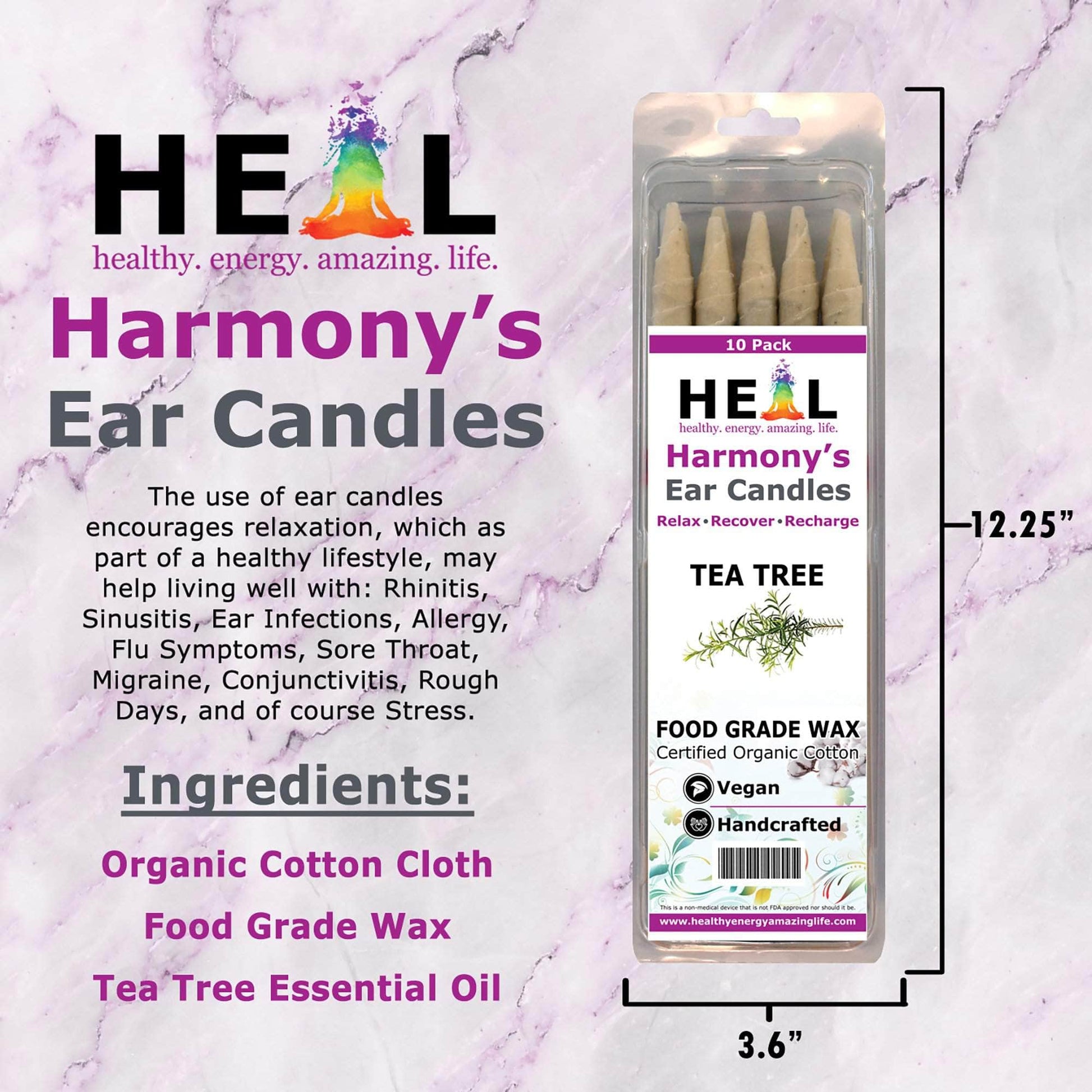 🕯️🌱 Tea Tree Ear Candles by Doc Harmony – 2-Pack – Purifying Refreshing Self-Care! ✨ - Candles & Accessories