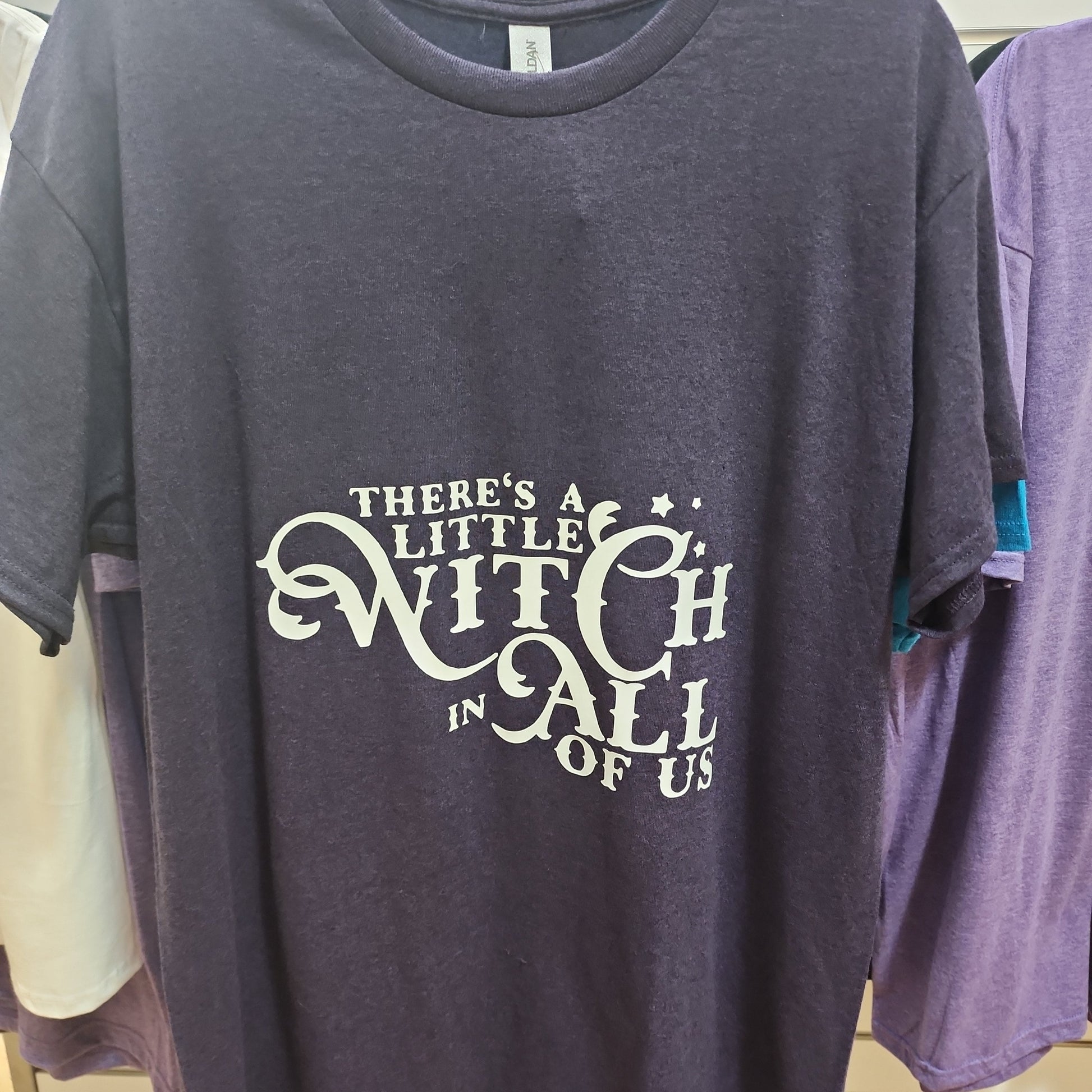 There;s A Little Witch In All Of Us - Spiritual Tshirt Designs - Blue / Large - Clothing & Apparel