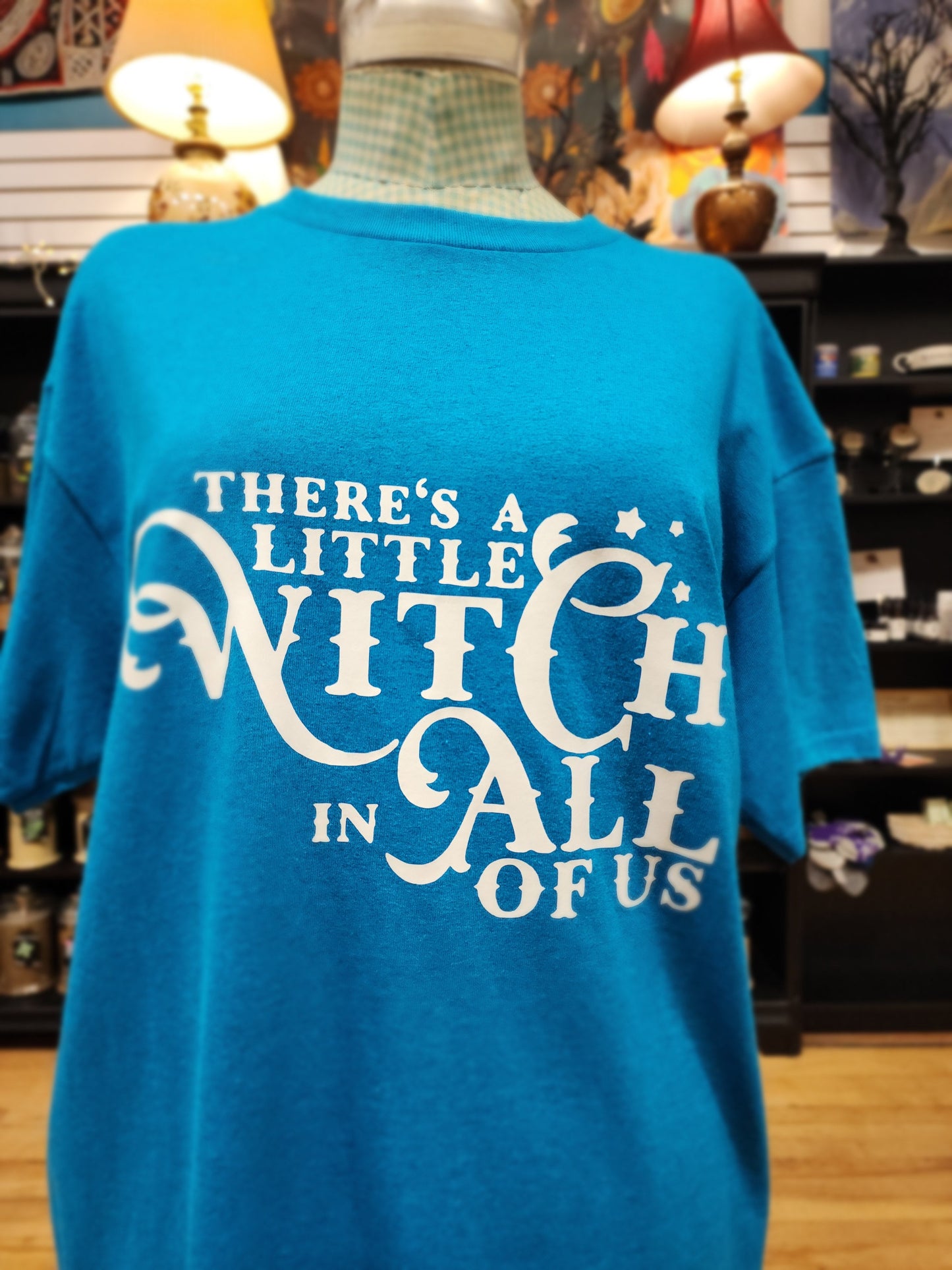 There;s A Little Witch In All Of Us - Spiritual Tshirt Designs - Blue / Large - Clothing & Apparel