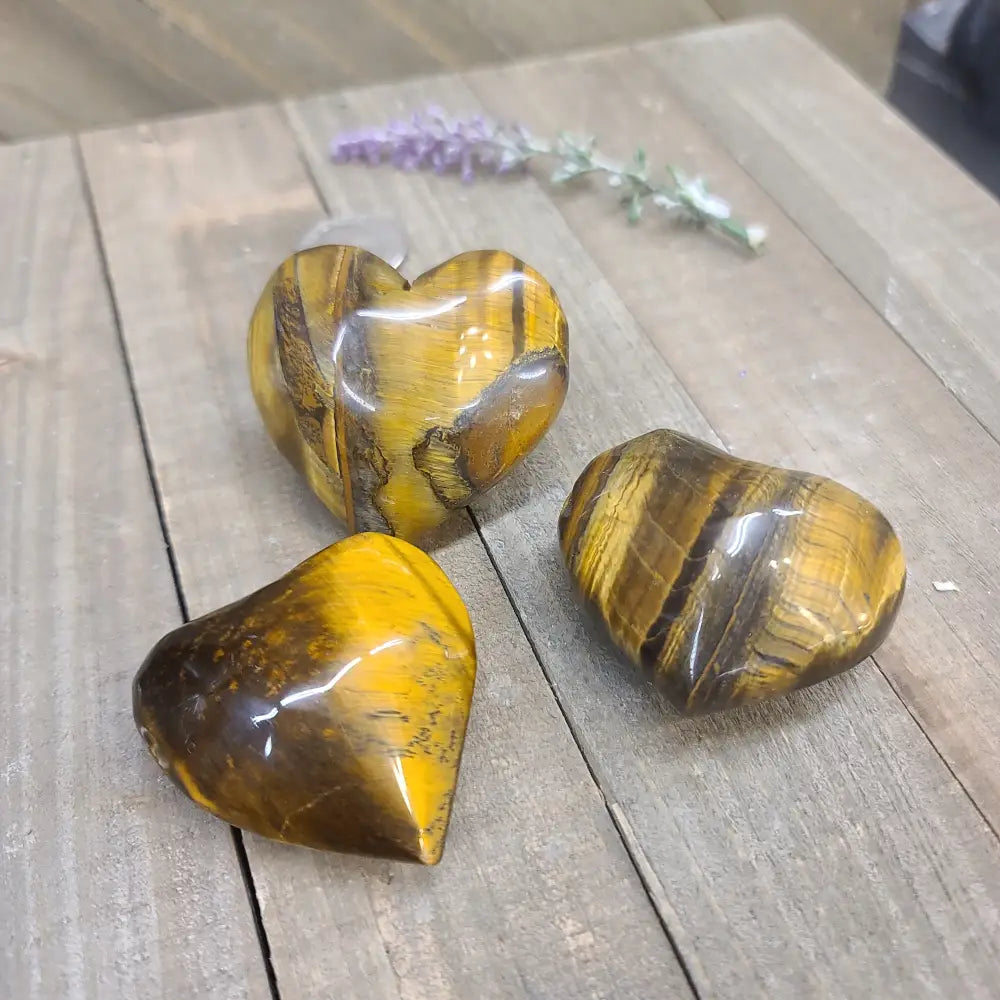 Tiger’s Eye Hearts - 1 - 2’’ - Carvings