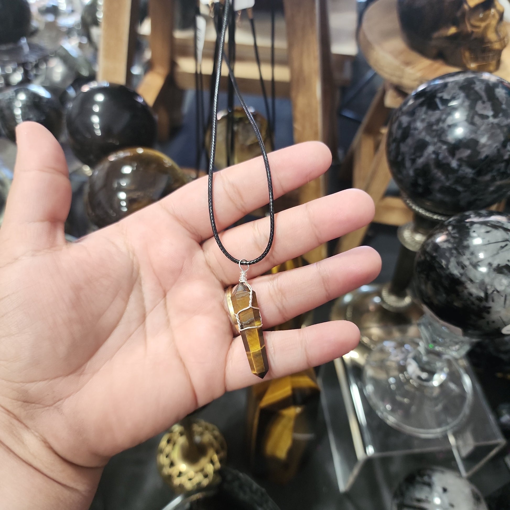 Tigers Eye Wire Wrapped Point - Jewelry