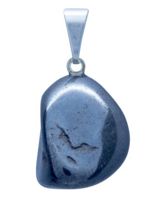 Tumbled Stone Pendant - Hematite - Jewelry