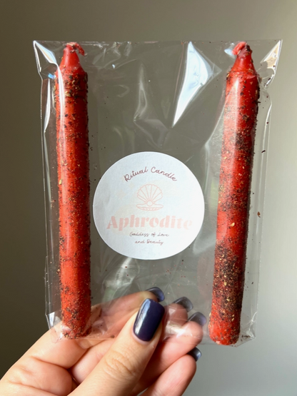 Twin Ritual Candles - Aphrodite - Candles & Accessories