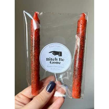 Twin Ritual Candles - Bitch Be Gone - Candles & Accessories