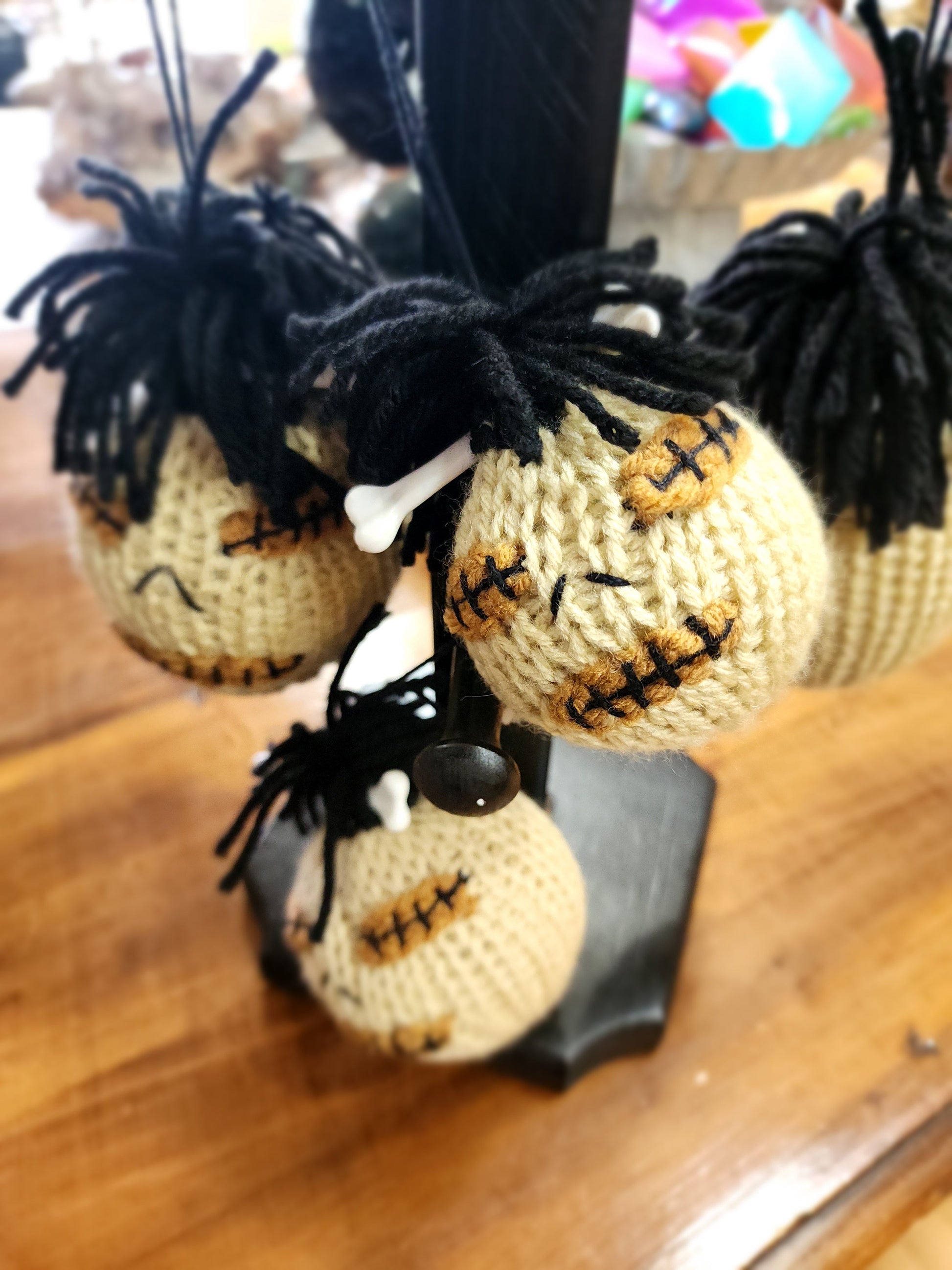 🧶 Unique Adorable Crocheted Shrunken Severed Head with Bone - 4’’ish 💀 - Pillows Blankets & Stuffed Creatures