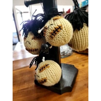 🧶 Unique Adorable Crocheted Shrunken Severed Head with Bone - 4’’ish 💀 - Pillows Blankets & Stuffed Creatures