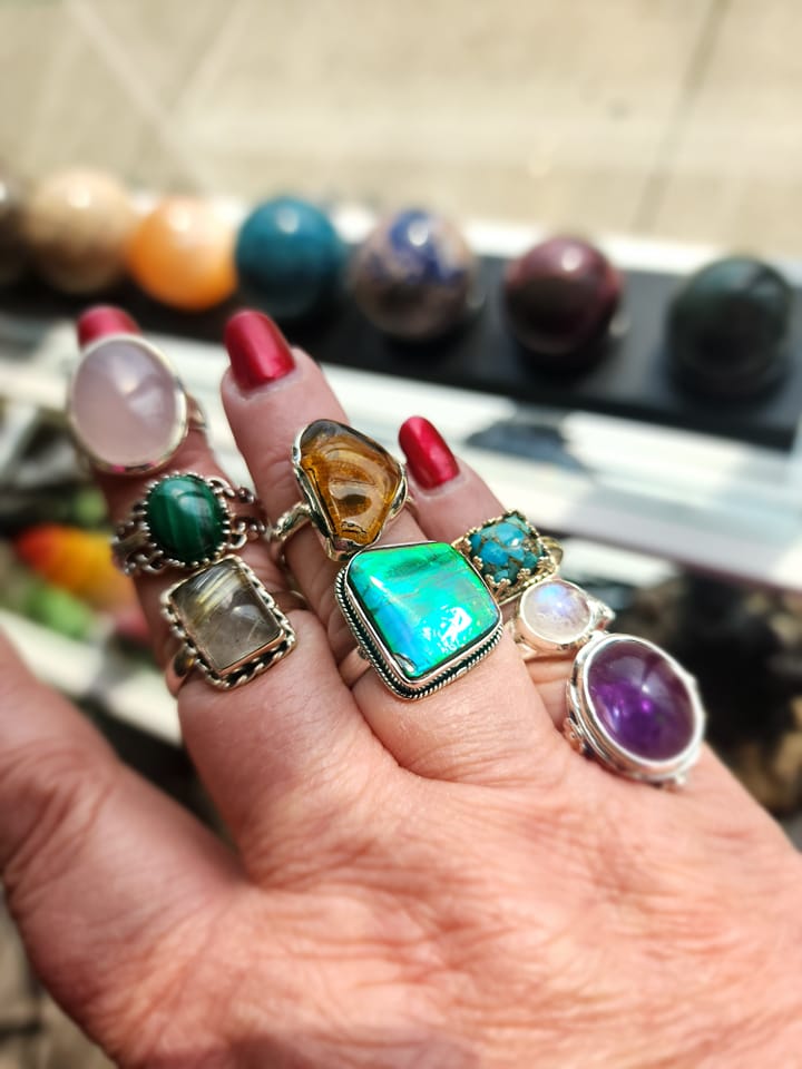 💍✨ Unique Sterling Silver Genuine Stone Rings – One-of-a-Kind Magic Crystal Energy and Timeless Style! 🌈 Page 1