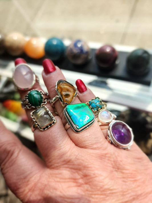 💍✨ Unique Sterling Silver Genuine Stone Rings – One-of-a-Kind Magic Crystal Energy and Timeless Style! 🌈 Page 1