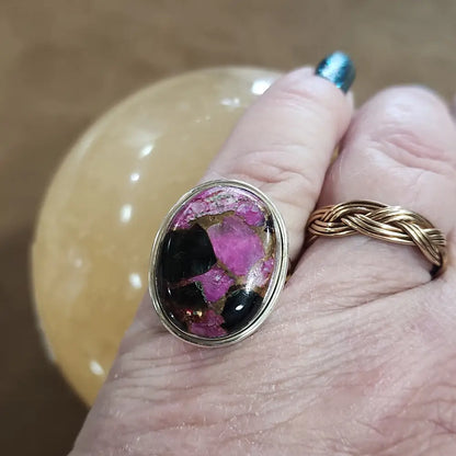 Assorted sterling silver rings featuring unique genuine gemstones in various shapes and colors, displayed on a white background. Perfect for crystal energy, personal style, and one-of-a-kind magic.

