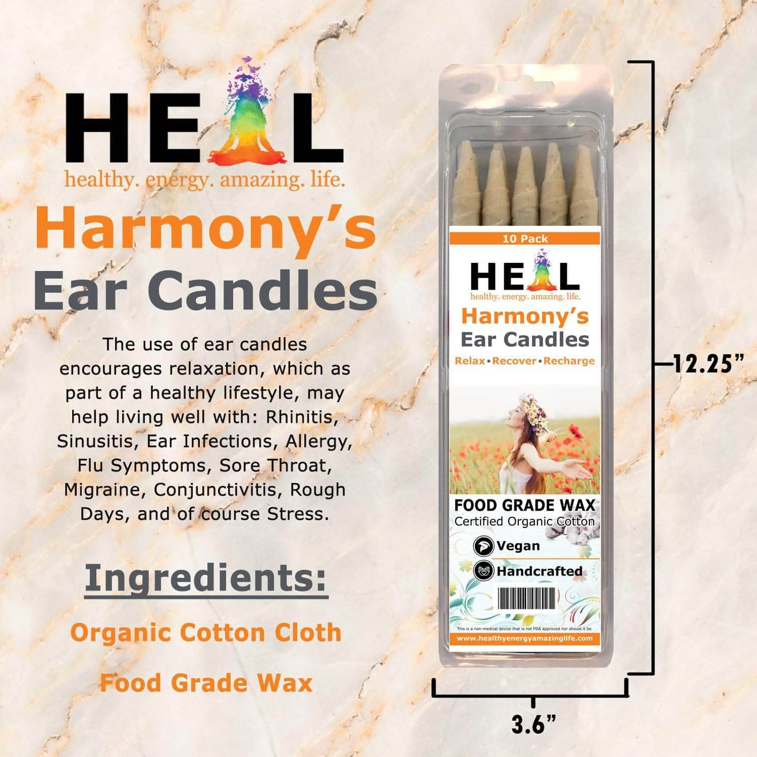 🕯️✨ Unscented Ear Candles by Doc Harmony – 2-Pack – Gentle Natural Wellness! 🌿 - Candles & Accessories