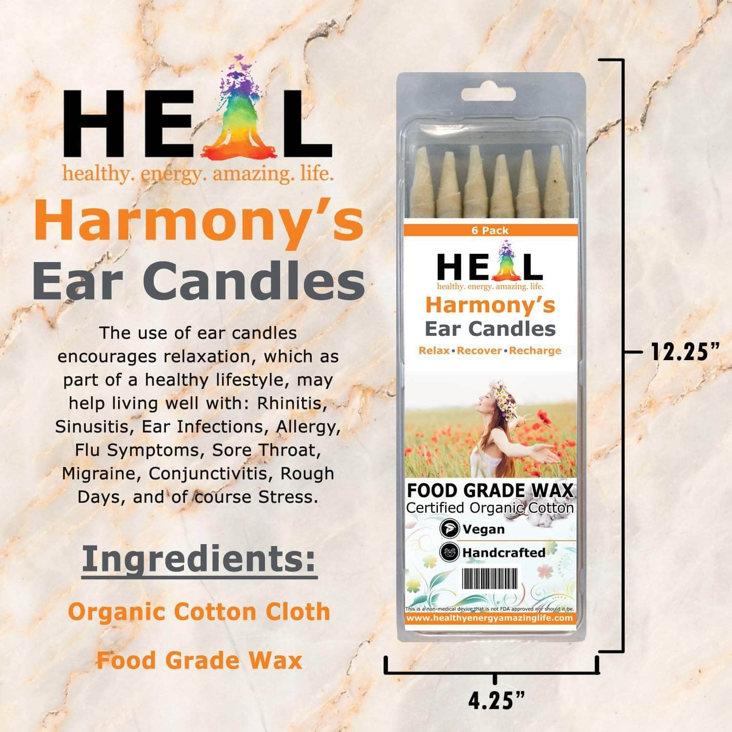 🕯️✨ Unscented Ear Candles by Doc Harmony – 2-Pack – Gentle Natural Wellness! 🌿 - Candles & Accessories