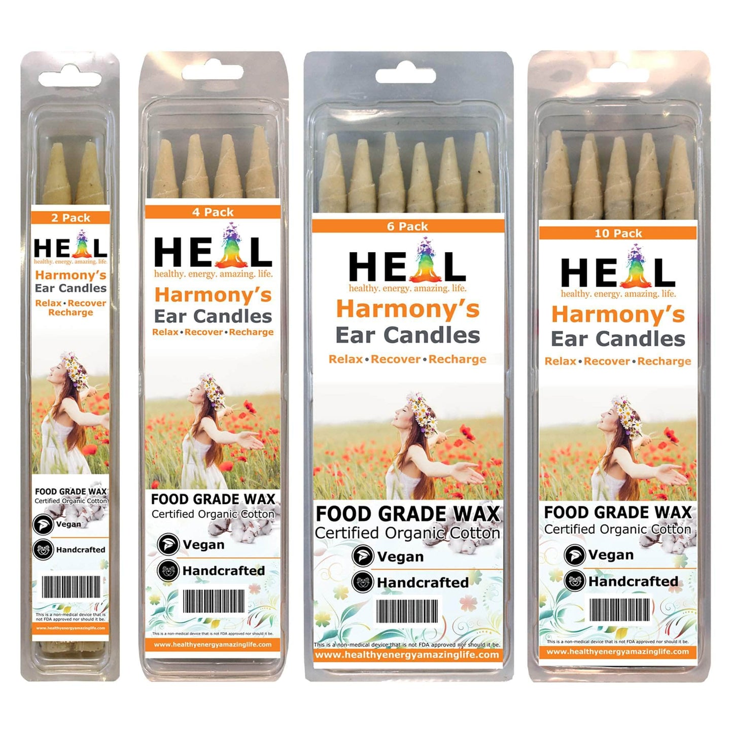 🕯️✨ Unscented Ear Candles by Doc Harmony – 2-Pack – Gentle Natural Wellness! 🌿 - Candles & Accessories