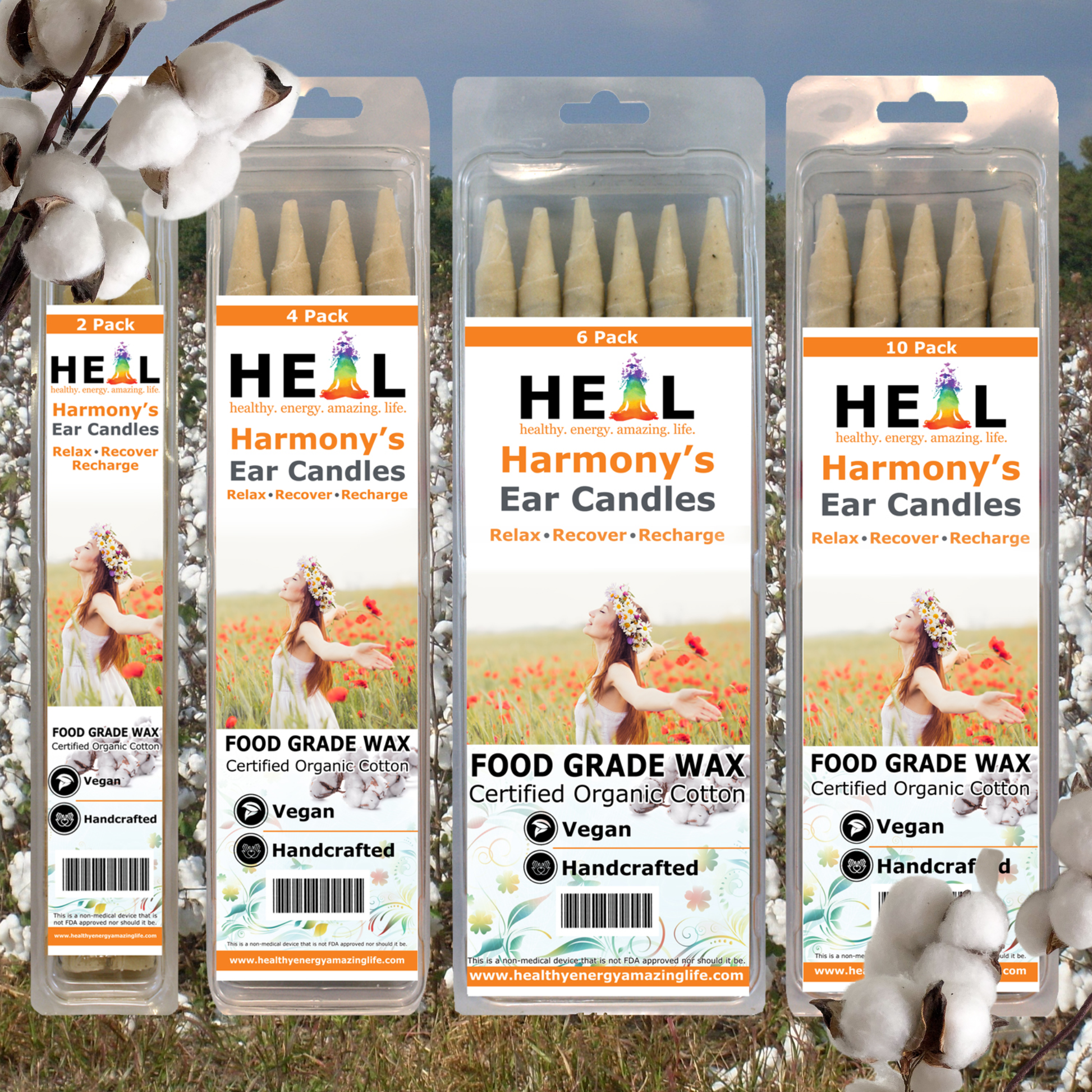 🕯️✨ Unscented Ear Candles by Doc Harmony – 2-Pack – Gentle Natural Wellness! 🌿 - Candles & Accessories
