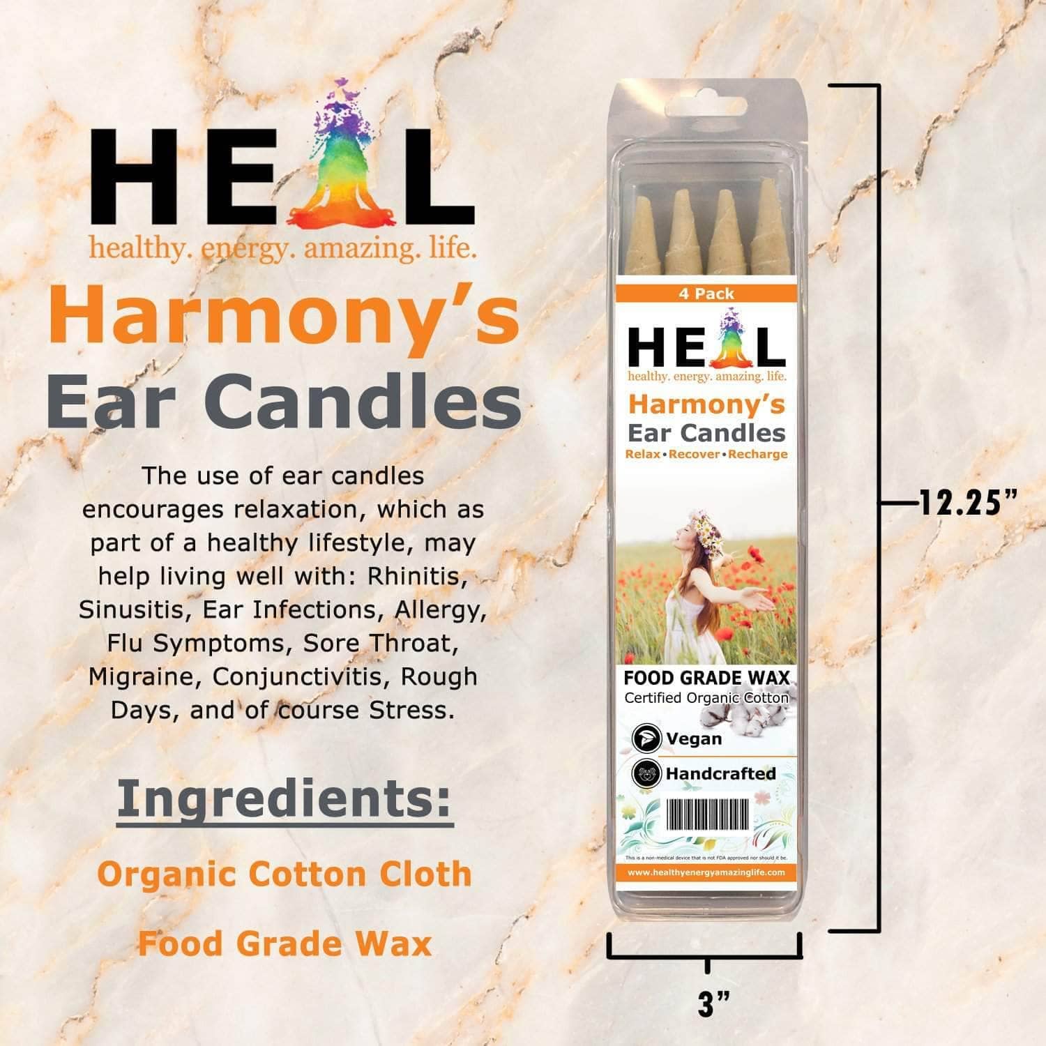 🕯️✨ Unscented Ear Candles by Doc Harmony – 2-Pack – Gentle Natural Wellness! 🌿 - Candles & Accessories