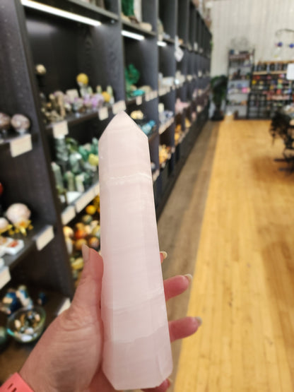 Pink Calcite Tower – Heart Healing Gentle Comfort 💗✨ - 6 - 8’’ - Towers