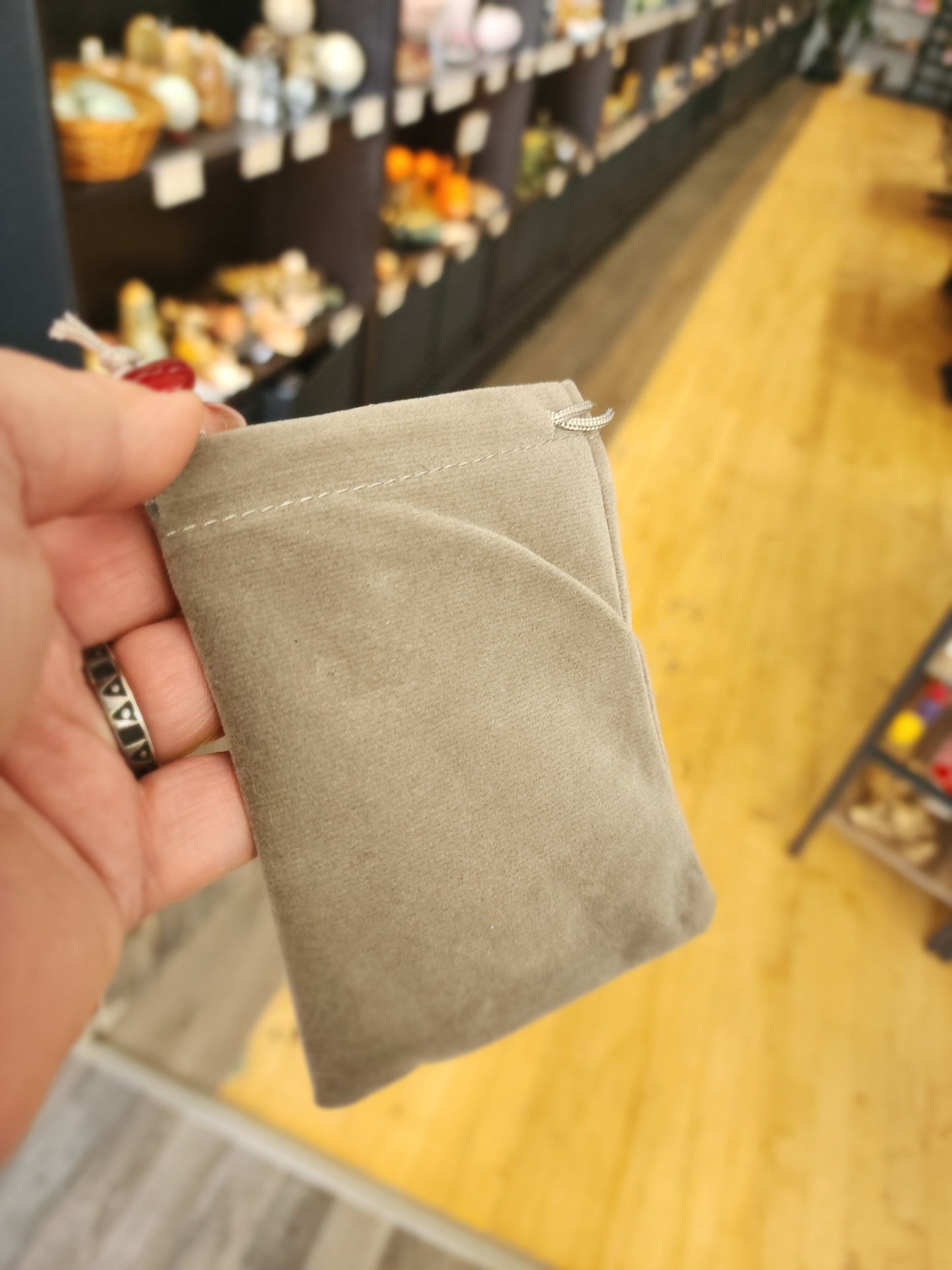 Velveteen Crystal Bags – Multiple Sizes & Colors! ✨ - LIGHT GRAY - 3 3/4’’ x 3 5/8’’ - Bags Pouches & Totes
